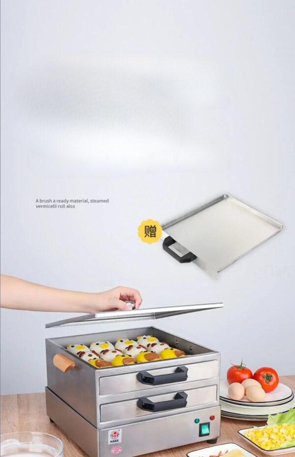 Multifunctional New Household Small 304 Stainless Steel Drawer Rice Roll Machine Rice Roll Stove Thickened Material - obrazek 3