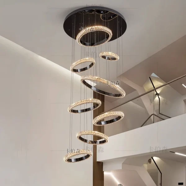 Modern home decoration crystal chandelier, stair Pendant lamp, living room Pendant lights, interior lighting - obrazek 3