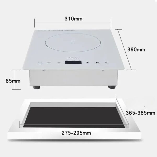 Induction cooktops desktop embedded single cooker imported white crystal silver cooktop - obrazek 3