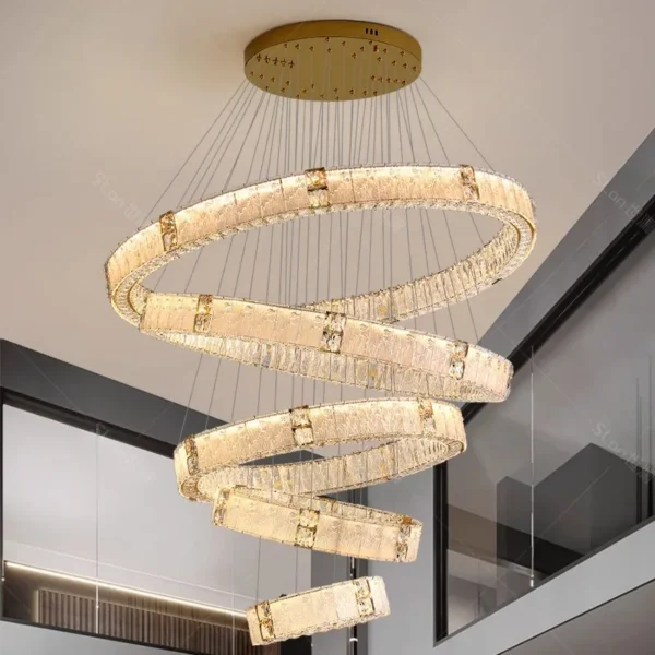 Modern home decoration crystal chandelier, stair Pendant lamp, living room Pendant lights, interior lighting - obrazek 4