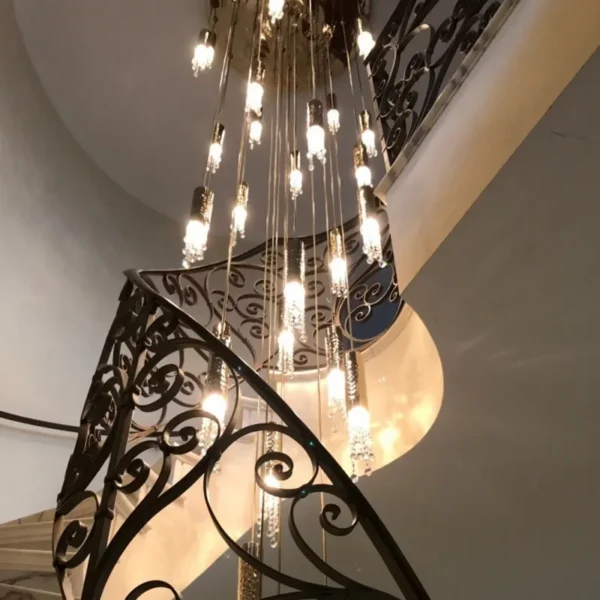 Modern LED Living Room Hall Loft Hanging Lighting Indoor Ceiling Lustre Fixtures Light Luxury Crystal Large Staircase Chandelier - obrazek 3