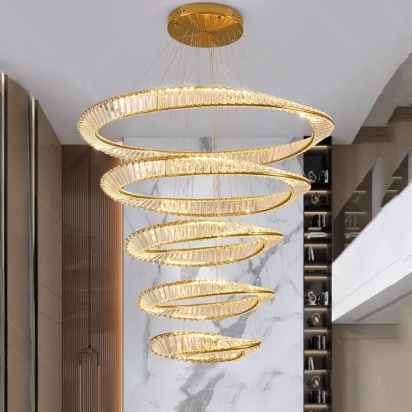 Modern home decoration crystal chandelier, stair Pendant lamp, living room Pendant lights, interior lighting - obrazek 5