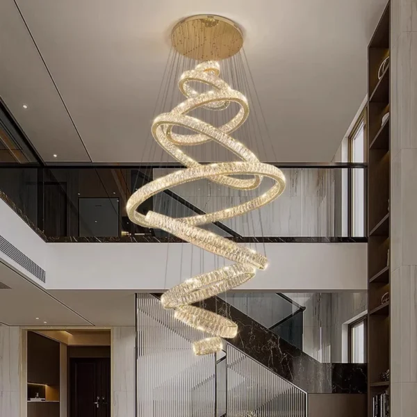 Modern home decoration crystal chandelier, stair Pendant lamp, living room Pendant lights, interior lighting - obrazek 3