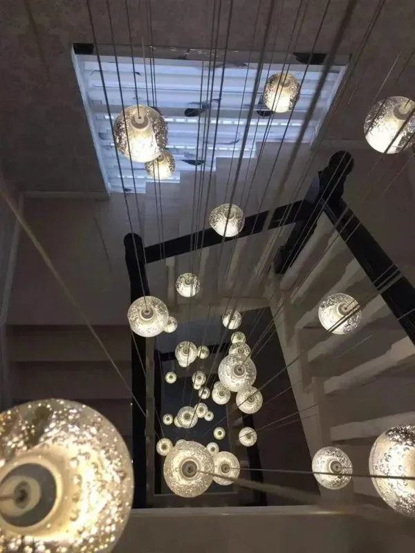 Modern Spiral Staircase Living Room Luster Chandelier Crystal Ball Indoor Lighting Bedroom Restaurant LED Ceiling Chandelier - obrazek 2
