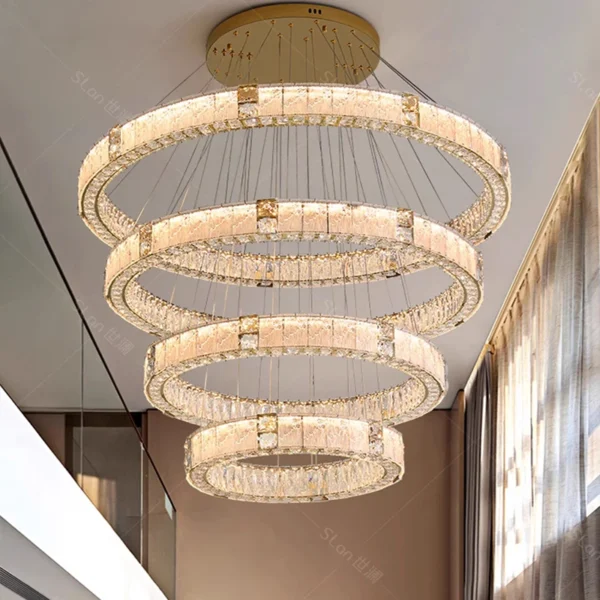 Modern home decoration crystal chandelier, stair Pendant lamp, living room Pendant lights, interior lighting - obrazek 5