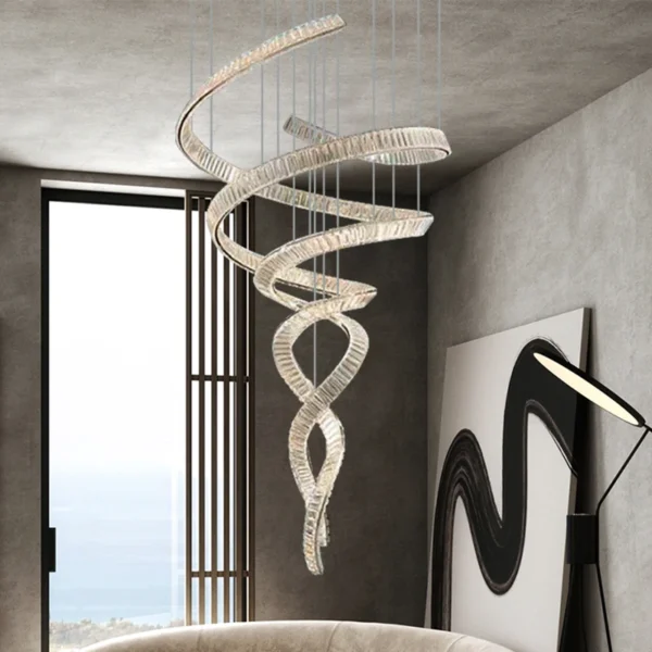 Modern home decoration crystal chandelier, stair Pendant lamp, living room Pendant lights, interior lighting - obrazek 5