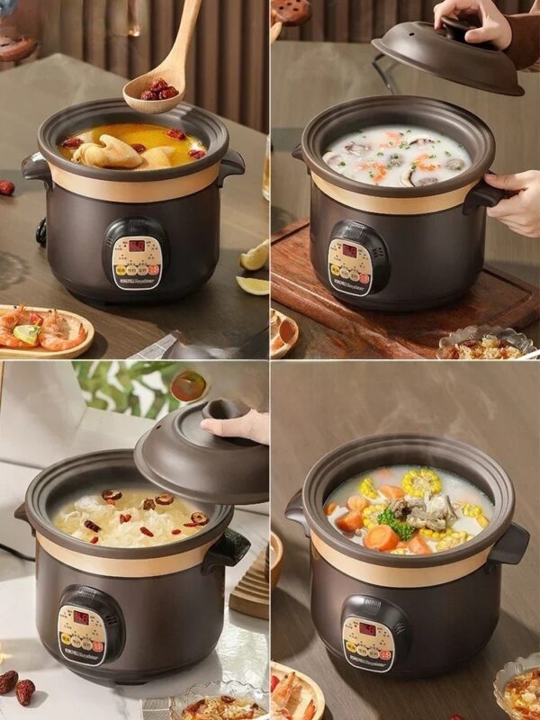 Electric stew pot large-capacity fully automatic soup making ceramic purple clay pot, household smart stew pot electric clay pot - obrazek 3