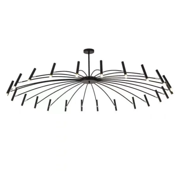 Nordic Vintage Black Living Room Chandelier Atmospheric Dining Room Light Room Decoration Interior Lighting Hanging Chandelier - obrazek 5