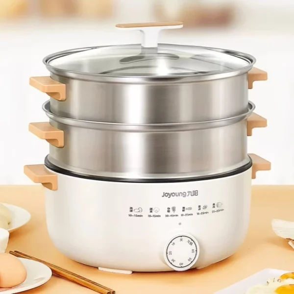 New Electric Heated Steamer Household Multi-functional Three-layer Stainless Steel Large-capacity Vegetable Cooker Pot