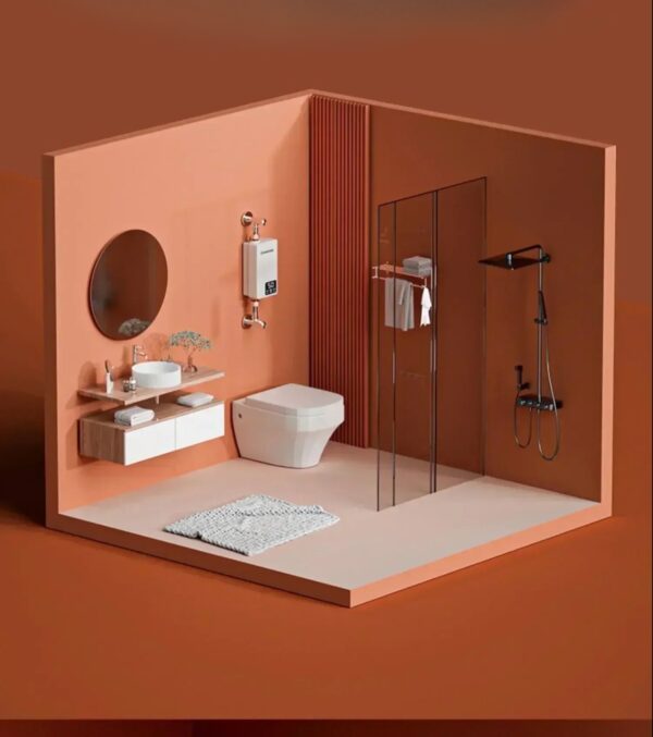 Electric water heater instant hot type household small bathroom shower fast rental room with thermostat bath God device - obrazek 2