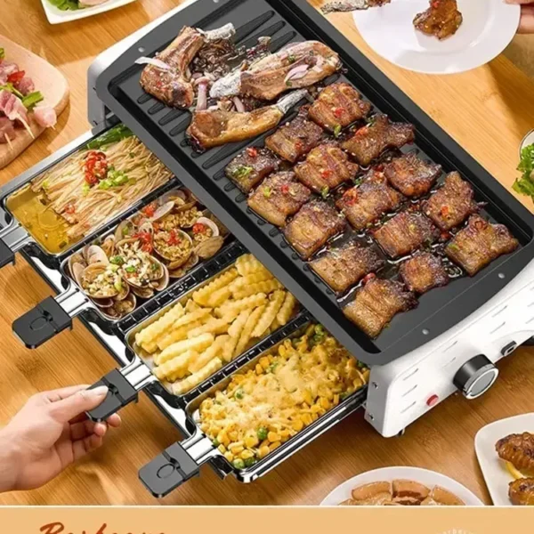 Home electric grill smokeless multi-function grill non-stick electric grill pan kebabs