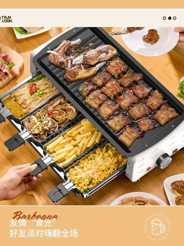 Home electric grill smokeless multi-function grill non-stick electric grill pan kebabs - obrazek 2