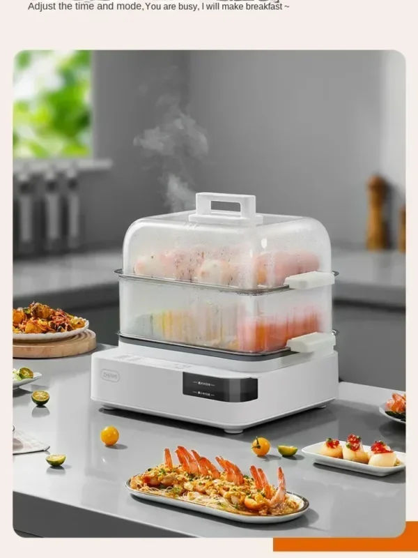 Household Steamer Pot Small Multi-Functional Large Capacity Three Layers and Multiple Stainless steel electric steamer - obrazek 6
