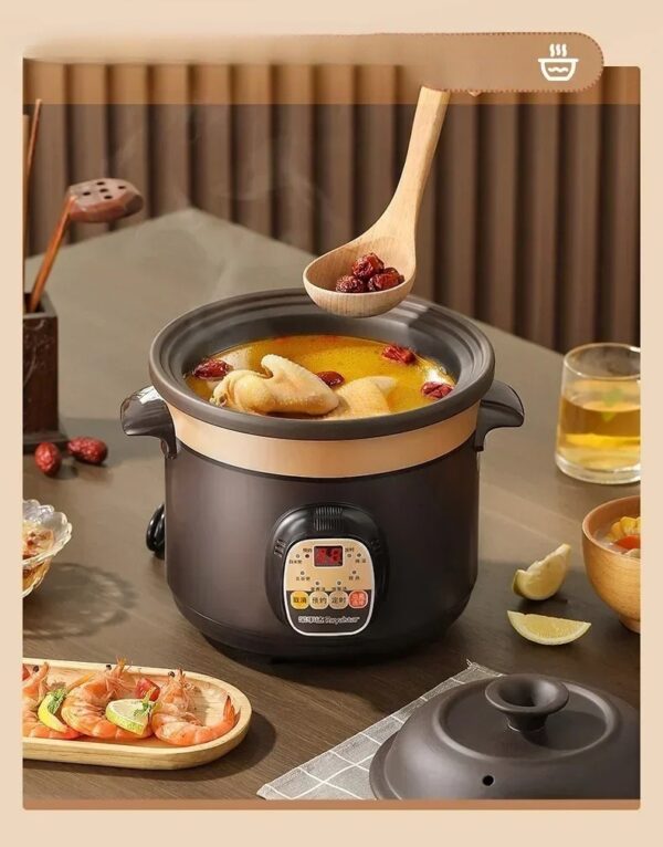 Electric stew pot large-capacity fully automatic soup making ceramic purple clay pot, household smart stew pot electric clay pot - obrazek 2