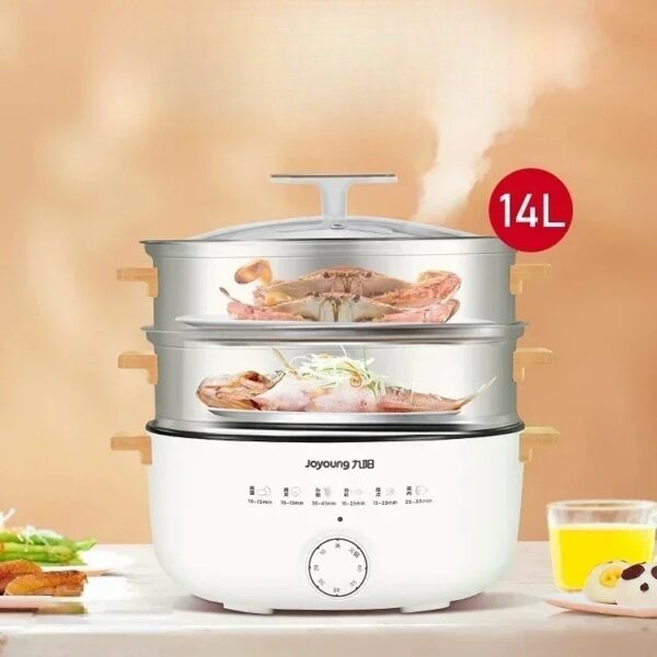 New Electric Heated Steamer Household Multi-functional Three-layer Stainless Steel Large-capacity Vegetable Cooker Pot