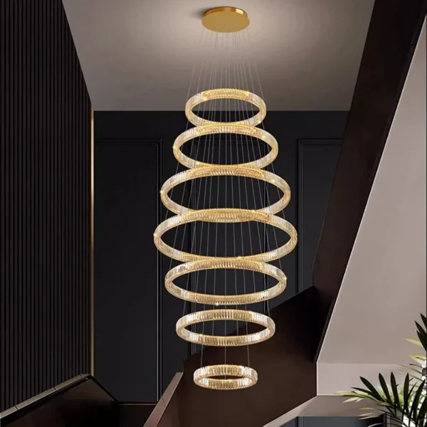 Modern home decoration crystal chandelier, stair Pendant lamp, living room Pendant lights, interior lighting - obrazek 4