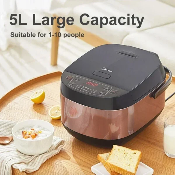 New Rice Cooker Household 5L Multi-function Single Electric Rice Cooker Non-Stick Small Cooking Machine Make Porridge Soup