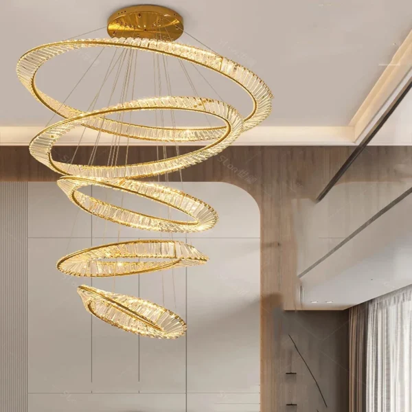 Modern home decoration crystal chandelier, stair Pendant lamp, living room Pendant lights, interior lighting - obrazek 4