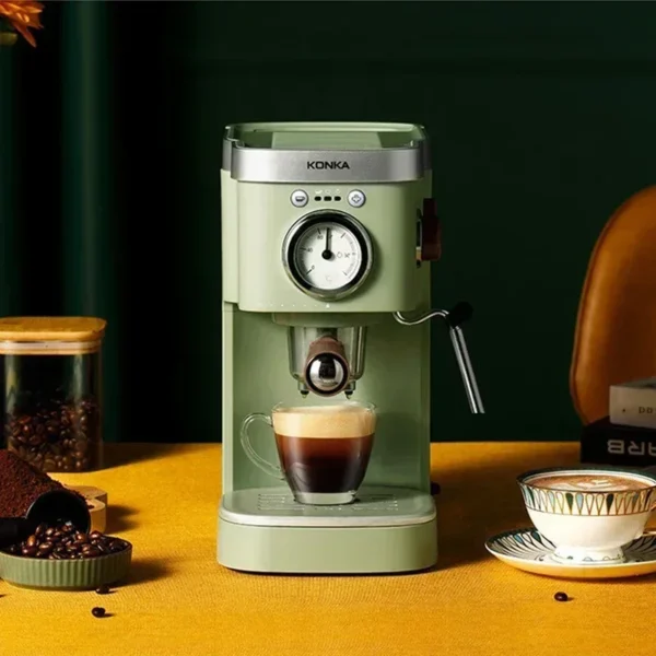 home-use Italian Coffee Machine Retro Green Coffee Maker Powder Capsule Espresso Making Coffee Drinks - obrazek 4
