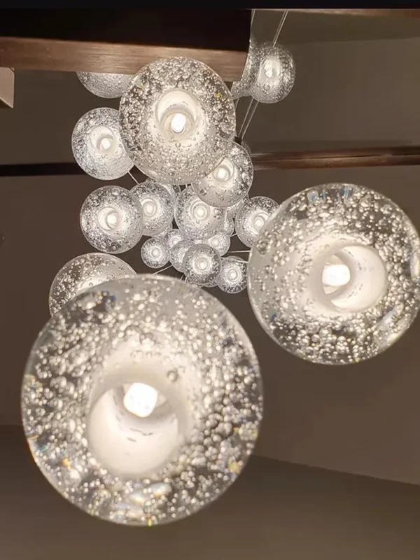 Modern Spiral Staircase Living Room Luster Chandelier Crystal Ball Indoor Lighting Bedroom Restaurant LED Ceiling Chandelier - obrazek 6