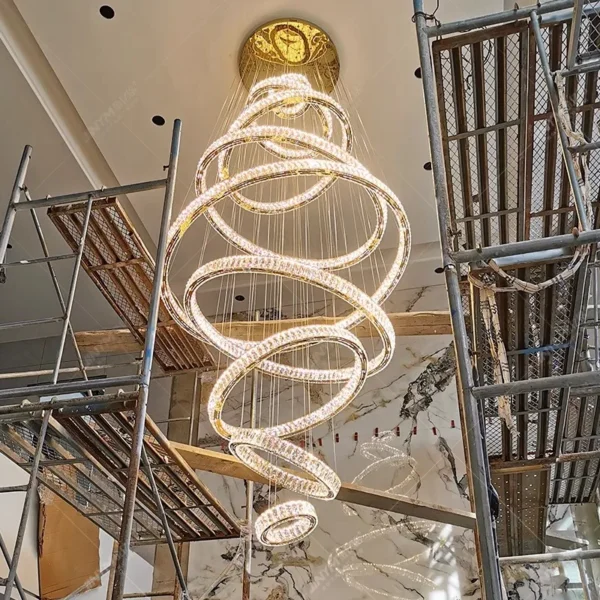 Modern home decoration crystal chandelier, stair Pendant lamp, living room Pendant lights, interior lighting - obrazek 5