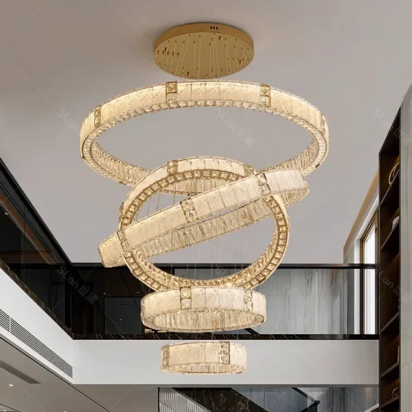 Modern home decoration crystal chandelier, stair Pendant lamp, living room Pendant lights, interior lighting - obrazek 3