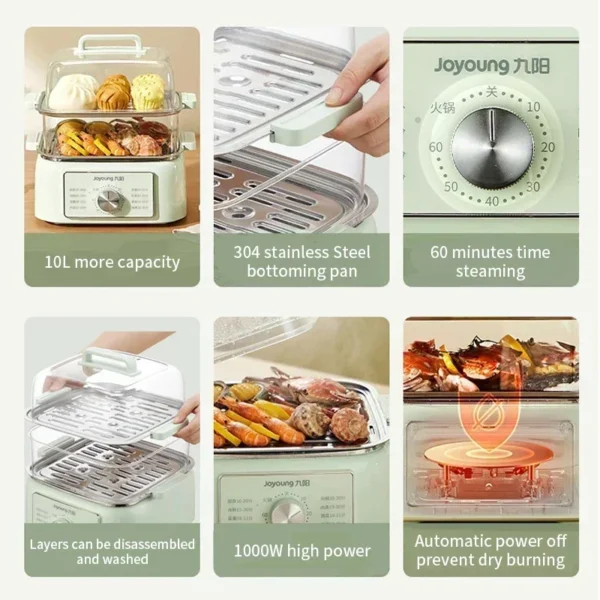 New electric steamer multifunctional household capacity multi-layer steamer box steamer breakfast machine - obrazek 4
