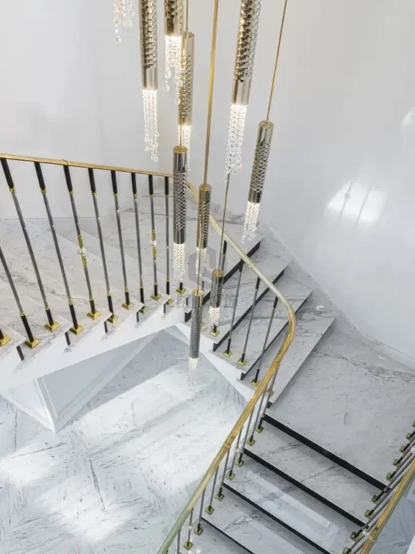 Modern LED Living Room Hall Loft Hanging Lighting Indoor Ceiling Lustre Fixtures Light Luxury Crystal Large Staircase Chandelier - obrazek 6
