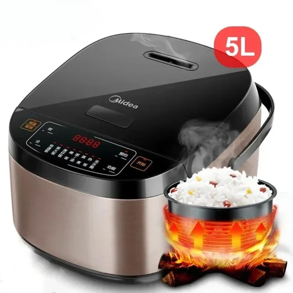 New Rice Cooker Household 5L Multi-function Single Electric Rice Cooker Non-Stick Small Cooking Machine Make Porridge Soup