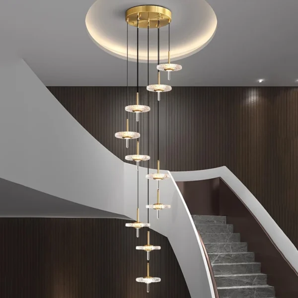 Nordic home decoration, stair chandelier, living room and dining room Pendant lights, ceiling light, indoor lighting - obrazek 4
