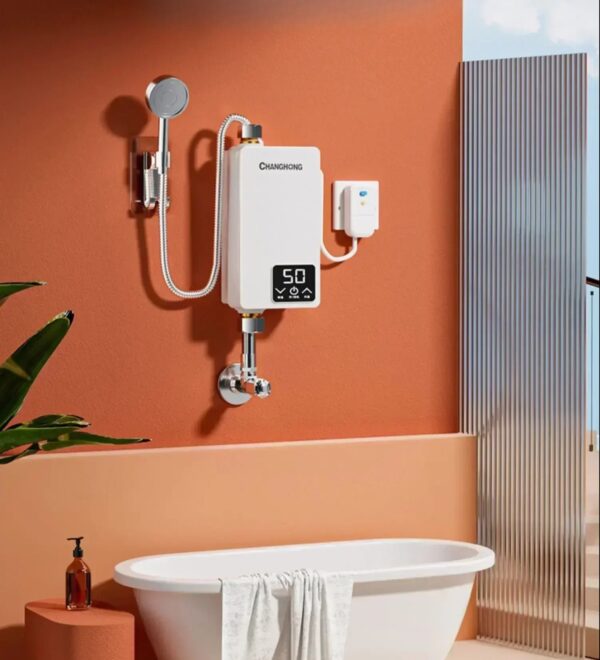 Electric water heater instant hot type household small bathroom shower fast rental room with thermostat bath God device