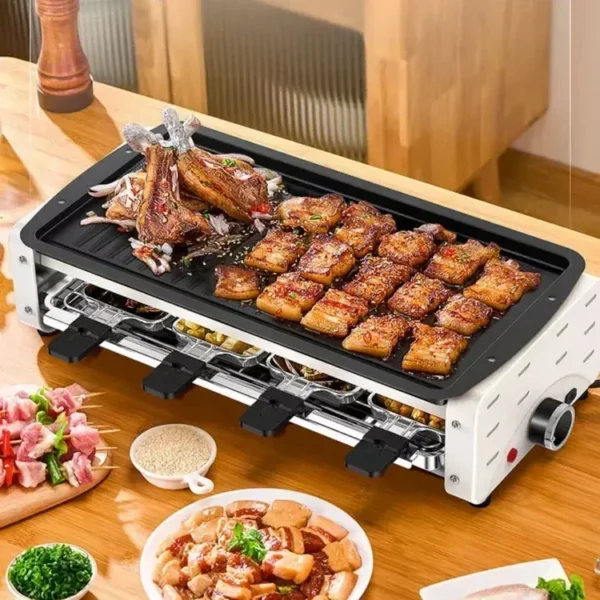 Home electric grill smokeless multi-function grill non-stick electric grill pan kebabs