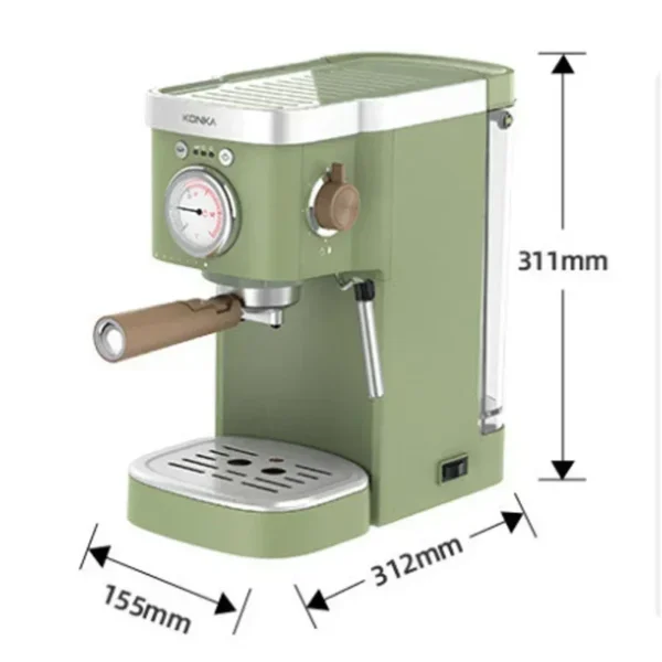home-use Italian Coffee Machine Retro Green Coffee Maker Powder Capsule Espresso Making Coffee Drinks - obrazek 6