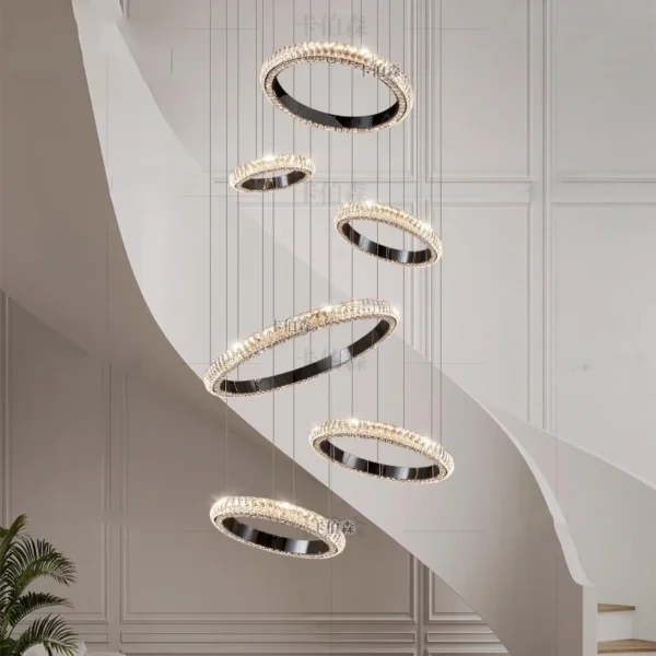 Modern home decoration crystal chandelier, stair Pendant lamp, living room Pendant lights, interior lighting - obrazek 5