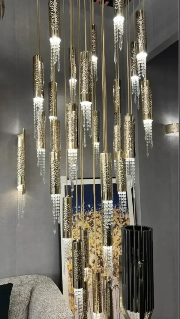 Modern LED Living Room Hall Loft Hanging Lighting Indoor Ceiling Lustre Fixtures Light Luxury Crystal Large Staircase Chandelier - obrazek 5