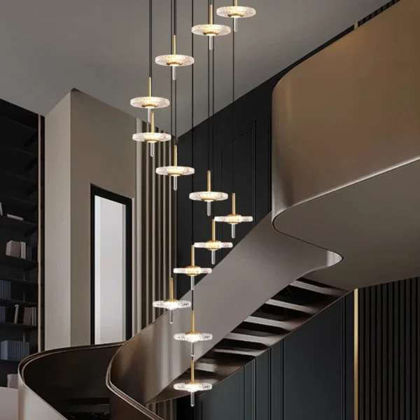 Nordic home decoration, stair chandelier, living room and dining room Pendant lights, ceiling light, indoor lighting - obrazek 3