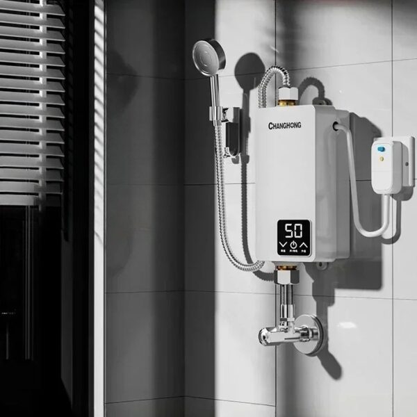 Electric water heater instant hot type household small bathroom shower fast rental room with thermostat bath God device - obrazek 3
