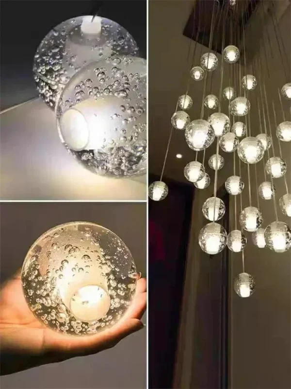 Modern Spiral Staircase Living Room Luster Chandelier Crystal Ball Indoor Lighting Bedroom Restaurant LED Ceiling Chandelier - obrazek 5