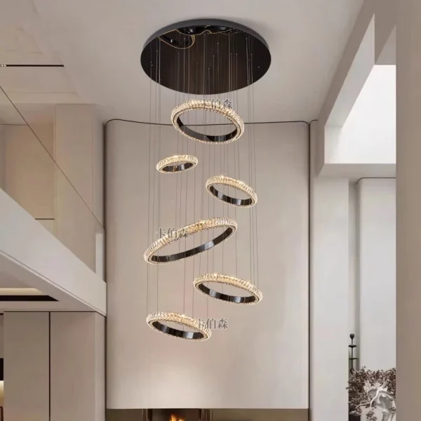 Modern home decoration crystal chandelier, stair Pendant lamp, living room Pendant lights, interior lighting - obrazek 4